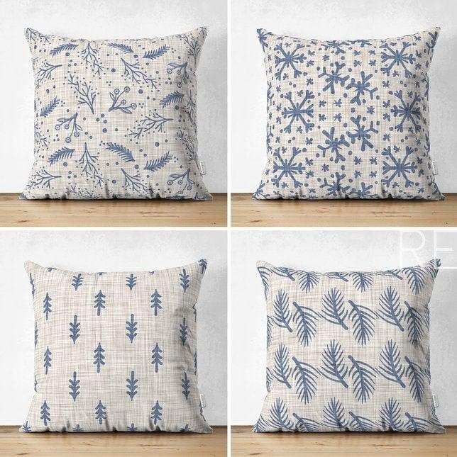 Set of 4 Warm Colour Round Pillow Covers Tree Decor , Fall Season 4 Cushion  Cover Sets Circle Pillows Insert 17192127 
