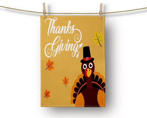 Thanksgiving Kitchen Towel|Turkey Dish Towel|Happy Thanksgiving Print Hand Towel|Decorative Tea Towel|Fall Trend Tea Towel|Autumn Hand Towel