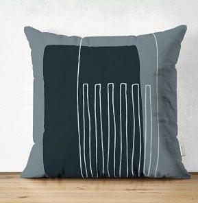 Set of 4 Abstract Pillow Covers|Black Gray Geometric Pillow Cover|Abstract Design Pillow|Outdoor Cushion Cover|Decorative Throw Pillow Case