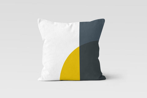 Abstract Geometric Pillow Cover|Black Yellow Gray Cushion Case|Decorative Pillow Top|Boho Bedding Home Decor|Housewarming Outdoor Pillow Top