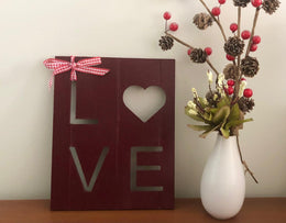 Hand Painted Love Decor|Heart Shaped Decorative Board|Valentine's Day Decor|Custom Table Decor|Original Home Decor|Housewarming Gift For Her