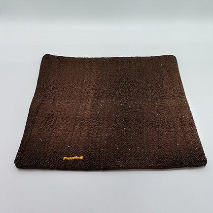 Vintage Hemp Cushion Cover|Turkish Kilim Pillowcase|Ethnic Ottoman Throw Pillow Cover|Boho Bedding Decor|Handwoven Brown Hemp Cushion 16x16