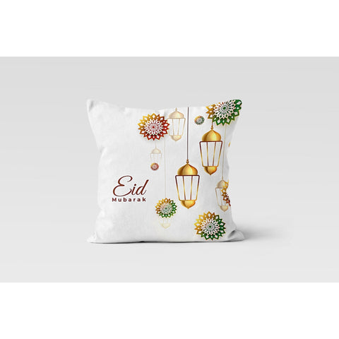 Eid Mubarak Pillow Cover|Islamic Cushion Case|Ramadan Kareem Decor|Ramadan Mubarak Pillow|Gift for Muslim Community|Religious Cushion Cover