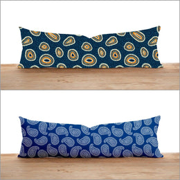 Long Lumbar Pillow Cover|Abstract Design Bolster Cushion Case|Farmhouse Style Oversized Lumbar Pillow|Geometric Pattern Long Bedding Decor
