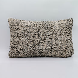 Hemp Pillow Cover|Beige Black Turkish Kilim Cushion Case|Ottoman Rug Lumbar Pillow Top|Handwoven Anatolian Decor|Vintage Cushion Case 12x20