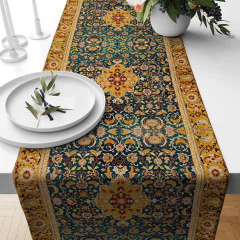 Rustic Turkish Table Runner|Rug Kitchen Decor|Historical Runner|Kilim Kitchen Decor|Kilim Table Runner|Geometric Tabletop|Native Home Decor