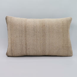 Hemp Pillow Cover|Beige Turkish Kelim Cushion Case|Handwoven Rug Lumbar Pillow Top|Anatolian Home Decor|Vintage Soft Cushion Cover 12x20