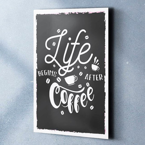 Coffee Retro Poster|Coffee Quote Art|Coffee Wall Decor|Life Begins After Coffee|Coffee Lover Gift|Kitchen Wall Decor|Gift For Book Lover