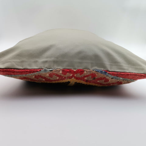 Vintage Kilim Pillow Cover|Geometric Design Kelim Cushion Case|Anatolian Lumbar Pillow Top|Handwoven Ottoman Rug Decor|Turkish Cushion 16x24