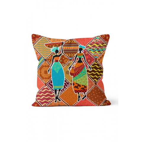 African Beauty Pillow Cover|Ethnic Cushion Case|Colorful African Girl Accent Cushion|Decorative Ethnic Throw Pillow Top|Authentic Home Decor