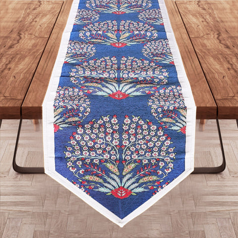 Tile Pattern Woven Tapestry Table Runner