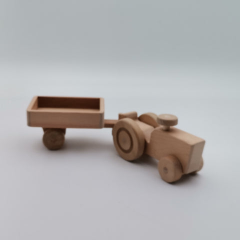 Wooden Farm Vehicle Set|Tractor Toy with Trailer|Toy For Toddlers|Push Toys|Natural Toy Gift For Kid|Waldorf Toys|Baby Shower Birthday Gift