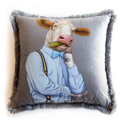 Royal Animal Pillow Cover|Frilly Goat, Horse Cushion Case|Pet Costume Pillowcase|Cow and Sheep Throw Pillow Cover|Animal Portrait Cushion