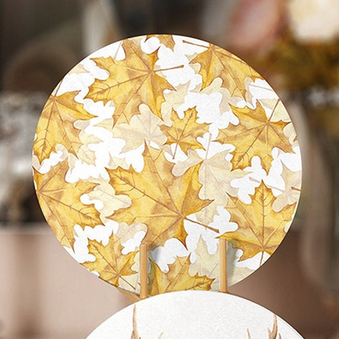 Fall Trend Placemat Set|Farmhouse Autumn Leaves Round Dining Underplate|Leaf and Deer Housewarming Coaster|Set of 4 Autumn Supla Table Mat
