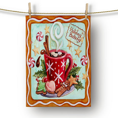 Christmas Kitchen Towel|Merry Xmas Dish Towel|Candy Cane and Snowman Dishcloth|Winter Trend Hand Towel|Housewarming Happy Holidays Xmas Gift