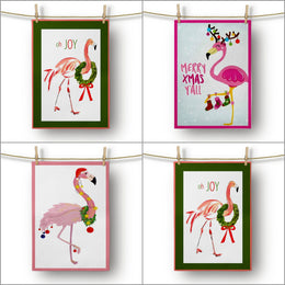 Christmas Kitchen Towel|Merry Xmas Y'all Dish Towel|Pink Flamingo Dishcloth|Winter Trend Hand Towel|Oh Joy Print Housewarming Xmas Gift