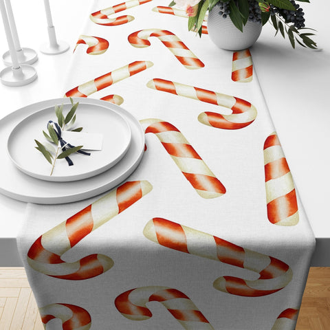 Christmas Table Runner|Winter Tablecloth|Decorative Candy Table Centerpiece|Xmas Home Decor|Xmas Gift Box Print Farmhouse Style Tabletop