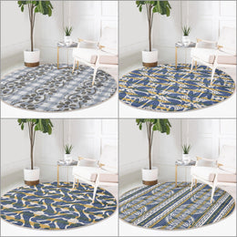 Abstract Round Rug|Non-Slip Round Carpet|Geometric Circle Carpet|Abstract Area Rug|Gray Home Decor|Decorative Housewarming Multi-Purpose Mat
