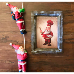 Santa Wall Art Decor|Christmas Wall Art|Winter Wall Decor|Xmas Wall Hanging|Winter Trend Gift|Xmas Cookies Print Gift Idea|Wooden Xmas Decor