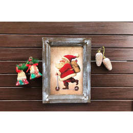 Santa Wall Art Decor|Christmas Wall Art|Santa on Scooter|Winter Wall Decor|Xmas Wall Hanging|Winter Trend Gift for Her|Wooden Xmas Gift Idea