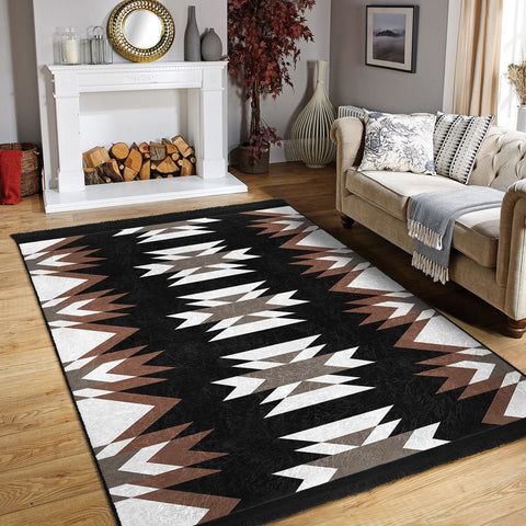 Rug Design Carpet|Southwestern Rug|Rustic Pattern Machine-Washable Non-Slip Mat|Aztec Print Fringed Floor Carpet|Ethnic Geometric Decor