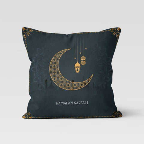 Ramadan Pillow Case|Islamic Cushion Case|Ramadan Kareem Decor|Eid Mubarak Cushion|Authentic Pillowtop|Gift for Muslims|Crescent Pillowcase