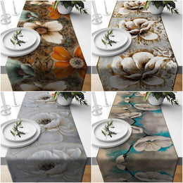 Floral Table Runner|Summer Trend Tablecloth|Flower Home Decor|Housewarming Rectangle Runner|Farmhouse Style Decorative Floral Tabletop
