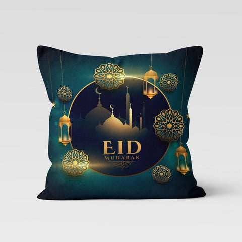 Eid Mubarak Pillow Cover|Islamic Cushion Case|Ramadan Pillow Case|Mystic Pillowcase|Eid Mubarak Decor|Authentic Pillowtop|Gift for Muslims