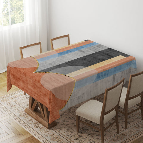 Abstract Tabletop|Rustic Style Abstract Table Decor|Rectangle Tabletop|Farmhouse Tablecloth|Housewarming Decor|Authentic Table Top