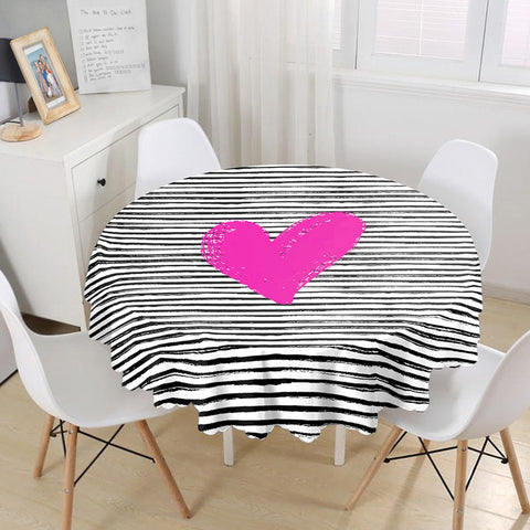 Valentine Tablecloth|Circle Striped Table Cover|Valentine&