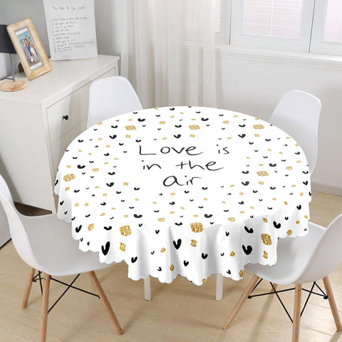 I Love You Tabletop|Take My Heart Print Round Table Linen|February 14 Decor|Love is in the Air Tablecloth|Circle Valentine Day Table Cover