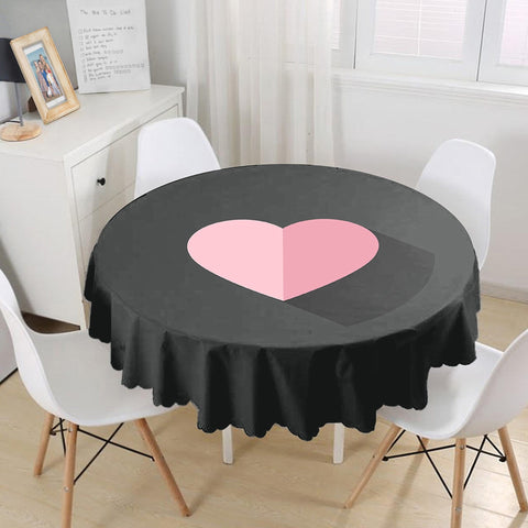 Valentine Tablecloth|Love Home Decor|Heart Print Round Table Linen|My Love Tabletop|Circle Romantic Table Cover|Valentine&