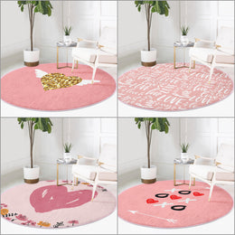 Circle Love Carpet|February 14 Gift|Circle Non-Slip Rug|XO Round Carpet|Circular Heart Rug|Valentine's Day Gift|Love Themed Carpet