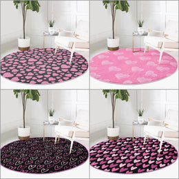 Valentine's Day Gift|Love Round Carpet|Love Floor Covering|Circular Area Rug|Valentine Circle Rug|Heart Floor Mat|Circle Non-Slip Rug