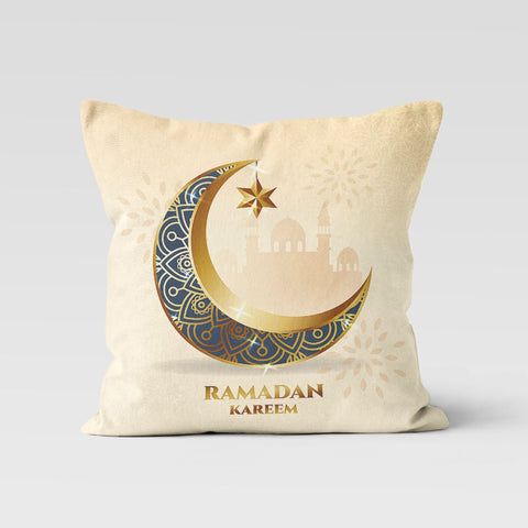 Ramadan Pillow Case|Eid Mubarak Cushion|Authentic Pillowtop|Gift for Muslims|Crescent Pillowcase|Islamic Cushion Case|Ramadan Kareem Decor