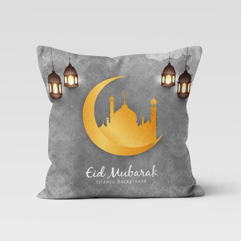 Eid Mubarak Pillow Cover|Ramadan Pillow Case|Mystic Pillowcase|Islamic Cushion Case|Eid Mubarak Decor|Authentic Pillowtop|Gift for Muslims