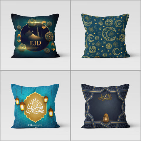 Eid Mubarak Pillow Cover|Islamic Cushion Case|Ramadan Pillow Case|Mystic Pillowcase|Eid Mubarak Decor|Authentic Pillowtop|Gift for Muslims
