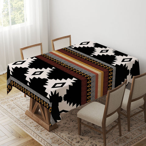 Rug Design Tabletop|Terracotta Southwestern Table Top|Aztec Print Home Decor|Authentic Rug Tablecloth|Farmhouse Style Geometric Table Decor
