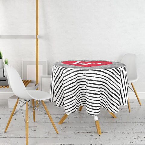 Valentine Tablecloth|Circle Striped Table Cover|Valentine&