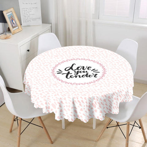 Valentine Tablecloth|Love You Tender Round Table Linen|February 14 Decor|Love is in the Air Circle Table Cover|Valentine&