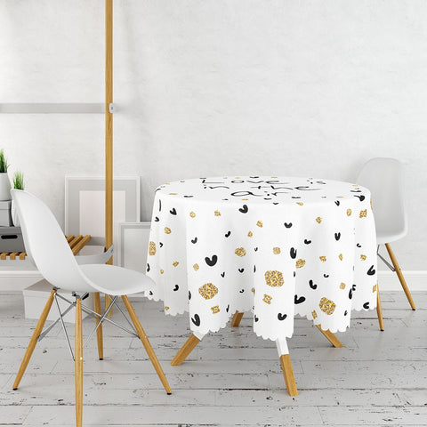 I Love You Tabletop|Take My Heart Print Round Table Linen|February 14 Decor|Love is in the Air Tablecloth|Circle Valentine Day Table Cover