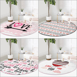Circular Love Rug|Love Floor Covering|Arrow Print Decor|Valentine Circle Rug|Valentine's Day Gift|Circle Non-slip Rug|Circular Area Mat