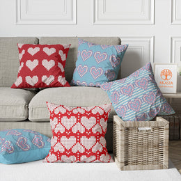 Heart Pillow Cover|V-Day Cushion Case|Decorative Pillowtop|Boho Bedding Decor|Love Pillowcase|Outdoor Cushion Case|Valentine's Day Gift