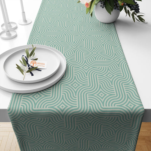 Geometric Table Runner|Abstract Tablecloth|Decorative Tabletop|Boho Home Decor|Farmhouse Kitchen Decor Gift|Housewarming Table Runner