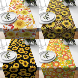 Sunflower Tabletop|Sunflower Table Runner|Summer Tablecloth|Housewarming Runner|Sunflower Home Decor|Farmhouse Floral Print Tabletop