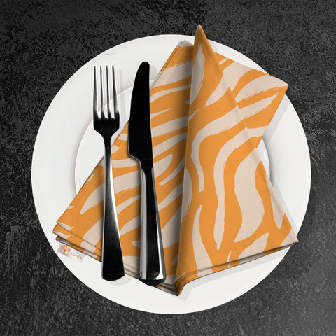 Boho Abstract Napkin|Boho Fabric Napkin|Orange Cloth Serviette|Rustic Handkerchief|Farmhouse Table|Reusable Tableware|Stylish Napkin