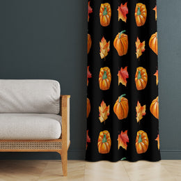 Pumpkin Curtain|Autumn Curtain|Thermal Insulated Window Treatment|Pumpkin Home Decor|Thanksgiving Window Decor|Fall Trend Curtain