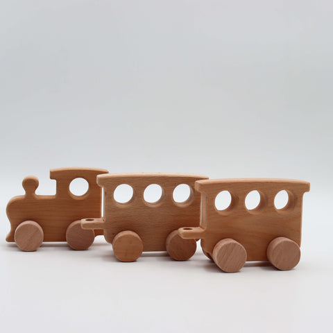 Natural Wood Train Set|Montessori-Inspired Train Set|Adventurous Wooden Train Set|Nursery Decor|Train Enthusiast Gift|Eco-Friendly Kids Toy