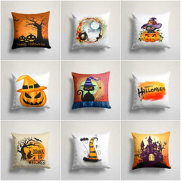 Happy Halloween Throw Pillow Case|Black Cat Cushion Case|Carved Pumpkin Sofa Pillow Cover|Full Moon Fall Pillowcase|Trick or Treat Decor