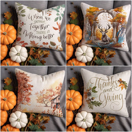 Thanksgiving Pillow Case|Pumpkin Pillowcase|Reindeer Pillow Cover|Fall Cushion Case|Comfy Cushion Cover|Leaf Throw Pillowtop|Autumn Pillow